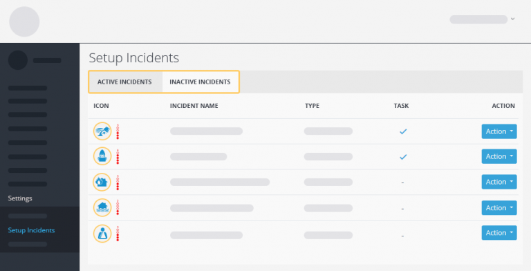 incident tabs